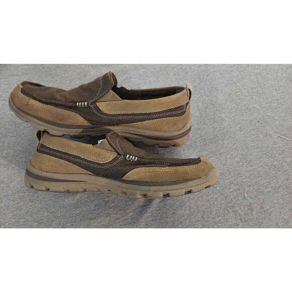 Skechers Relaxed Fit Men Leather Slip on Shoes Sz 11 Extra Wide Fit Milford - Picture 1 of 7